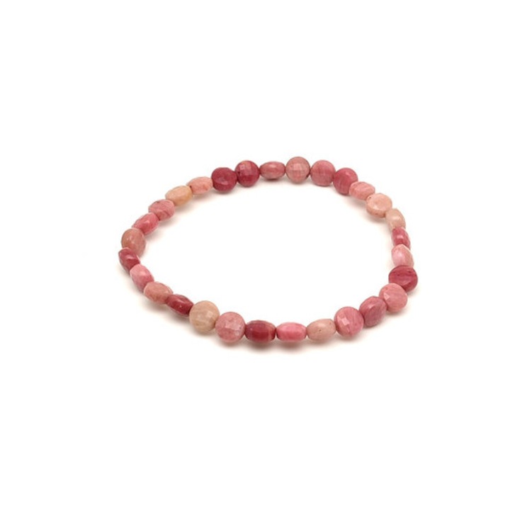 Thulit fazettált korong karkötő 6x4mm