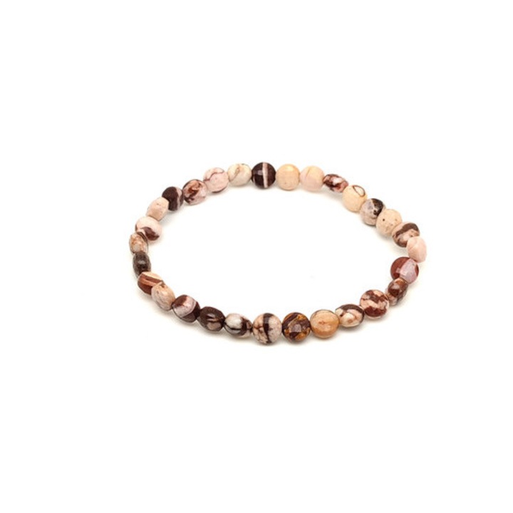 Jáspis Cappuccino fazettált korong karkötő 6x4mm