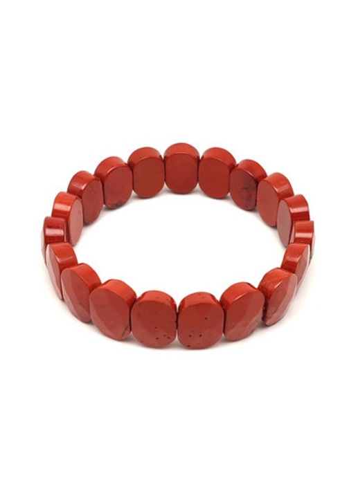 Jáspis vörös faz ovális téglalap karkötő 14x10mm