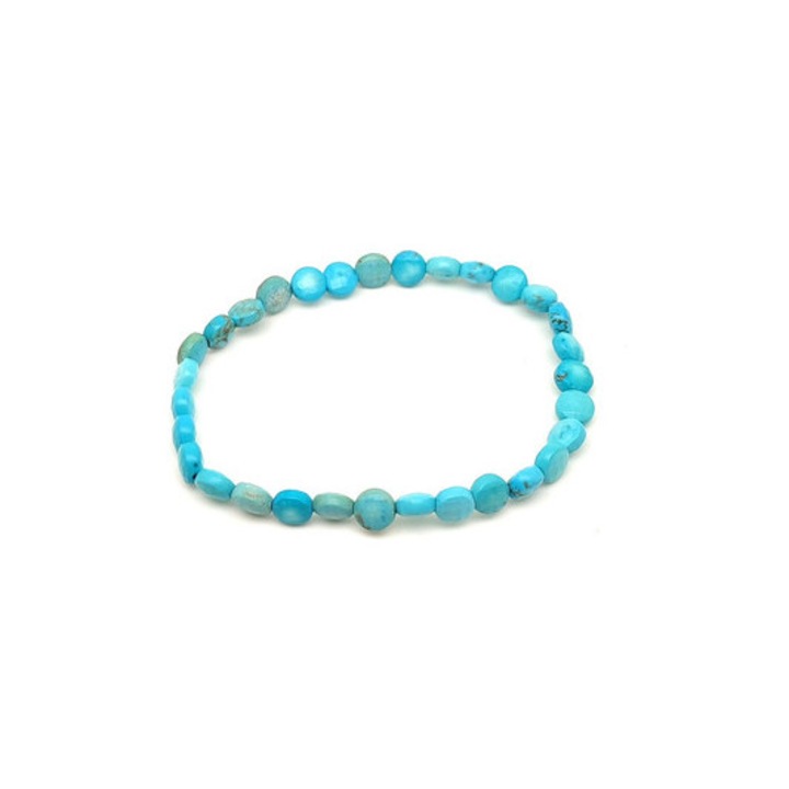 Türkenit fazettált korong karkötő 6×4 mm