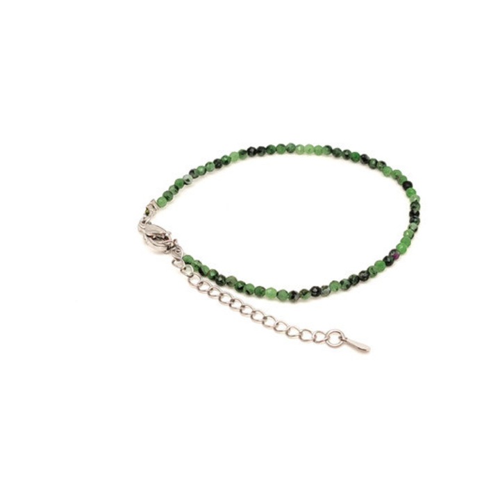 Rubin zoizit kapcsos állítható fazettált golyó karkötő 2-2, 5 mm