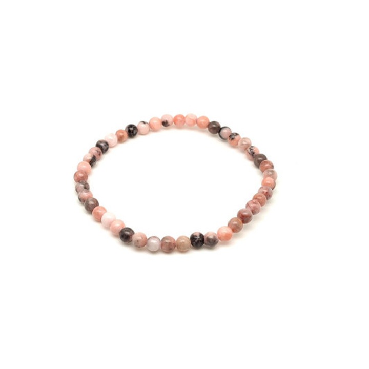 Pink zebra jáspis golyó karkötő 4-5 mm