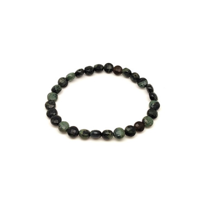 Jáspis kambaba fazettált korong karkötő 6×4 mm