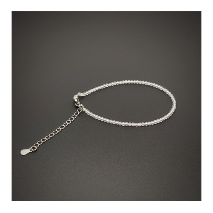 Hegyikristály kapcsos állítható fazettált golyó karkötő 2-2, 5 mm