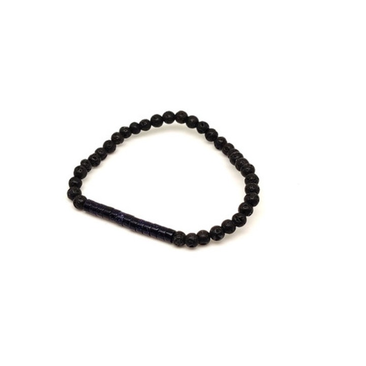 Bazalt kék goldstone golyó korong karkötő 4-5 mm