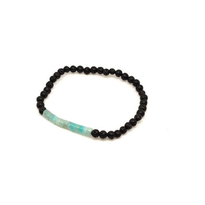 Bazalt amazonit golyó korong karkötő 4-5 mm