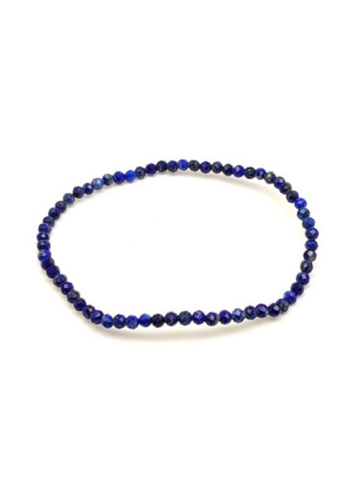 Fazettált lapis lazuli golyós ásvány karkötő 3-4mm
