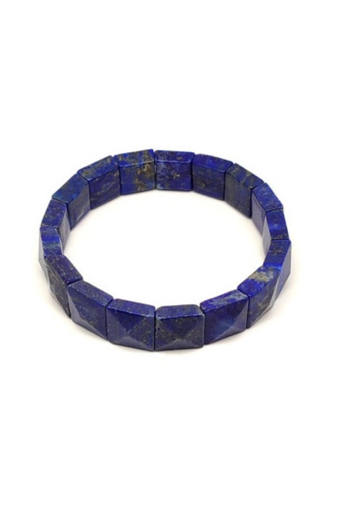 Fazettált lapis lazuli téglalap ásvány karkötő 12×12mm