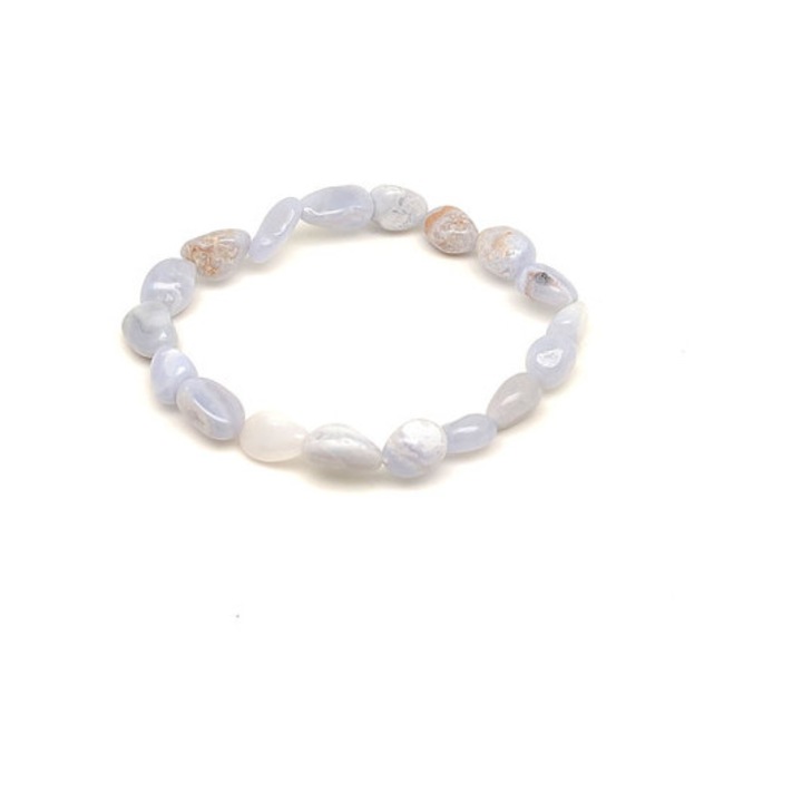 AB minőségű kalcedon pebble ásvány karkötő 6-10mm