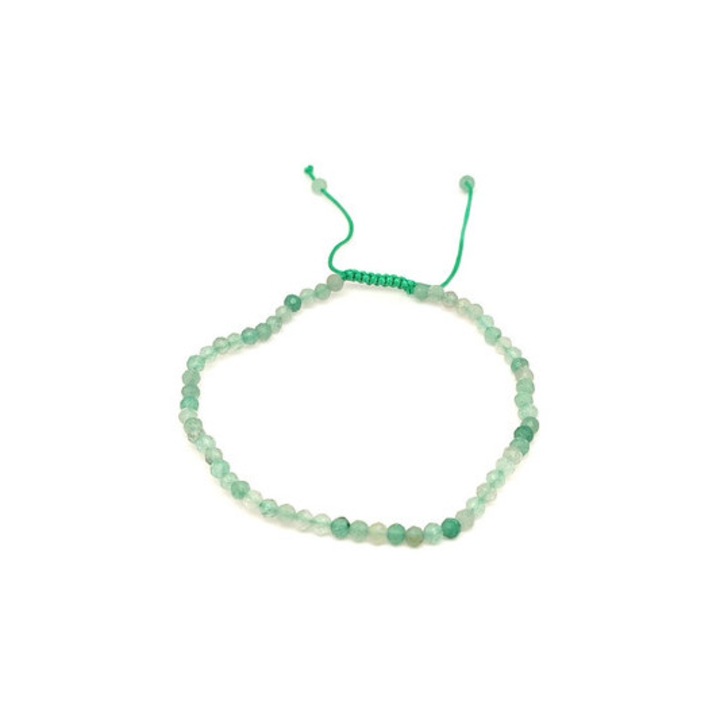 Fazettált aventurin golyós ásvány karkötő csúszócsomóval 4-5mm