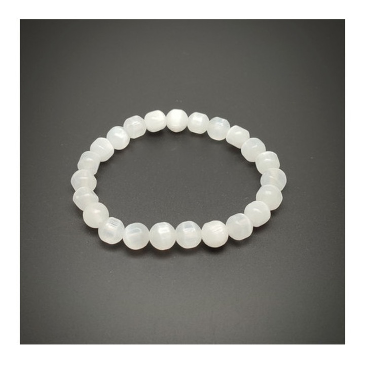 Szelenit henger ásvány karkötő 8mm