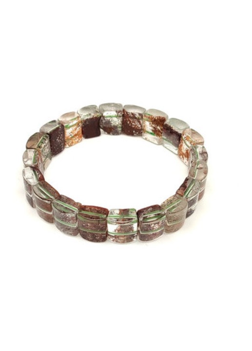 Tibeti kvarc téglalap ásvány karkötő 12×10mm