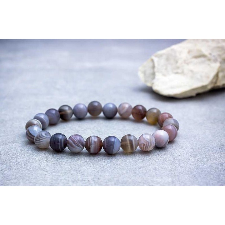 Botswana achát ásvány karkötő