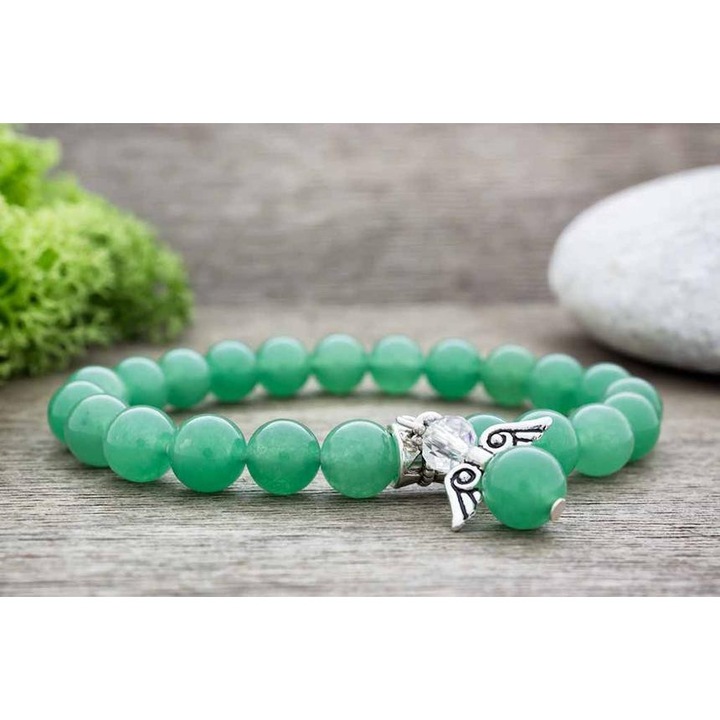 Aventurin ásvány karkötő angyallal