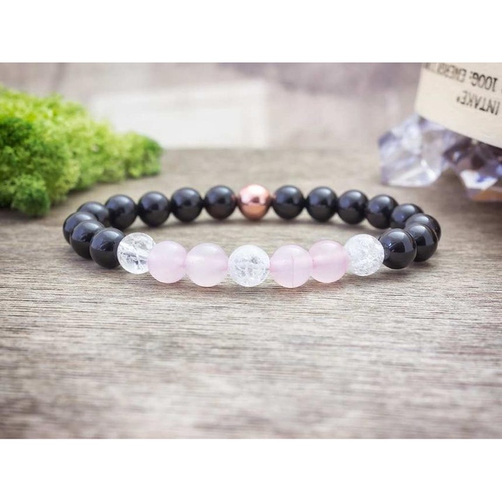 Rózsaszín rozé mámor vegyes ásvány karkötő