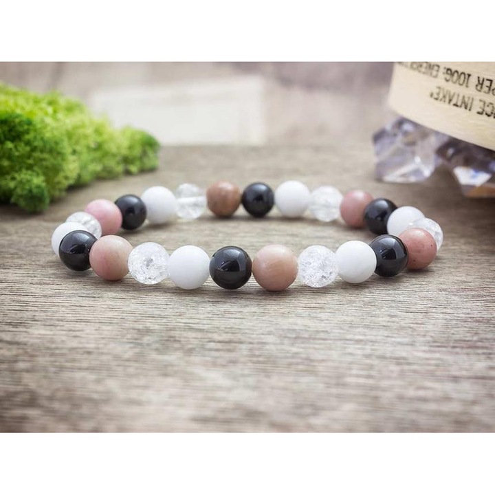 Pink szeretet vegyes ásvány karkötő