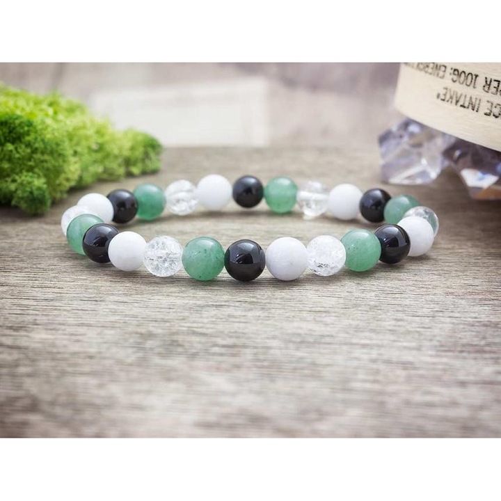 Menta szeretetet vegyes ásvány karkötő