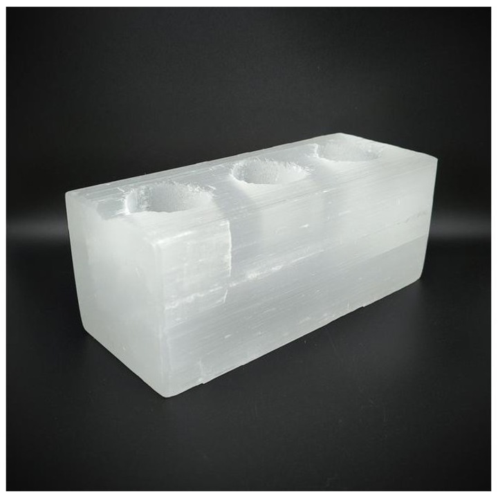 Szelenit mécsestartó 3 lyukú 20cm