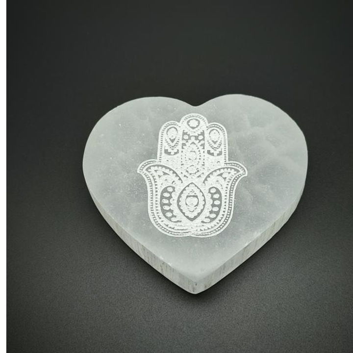 Szelenit szív lapos fatima keze 8-9cm