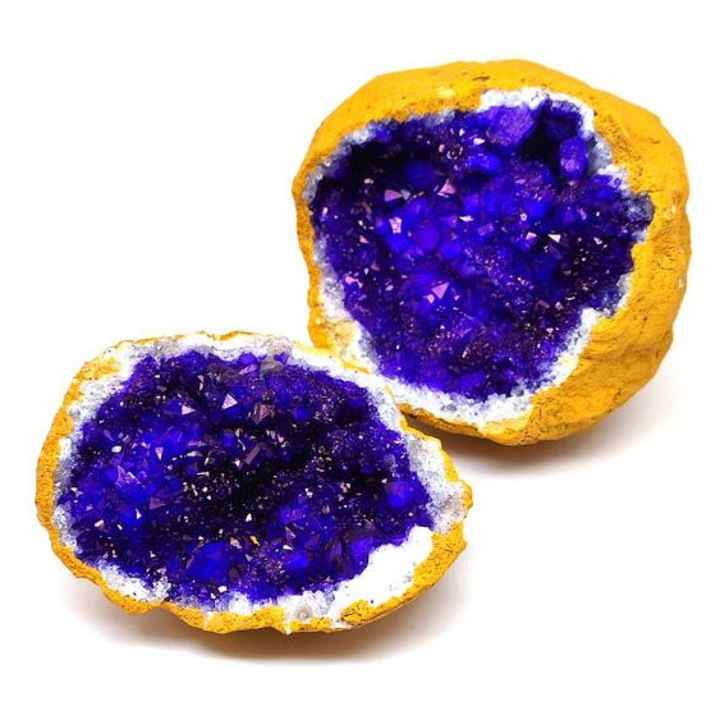 Kvarc geóda lila sárga külső L