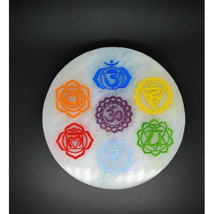 Szelenit korong csakra színes 14cm