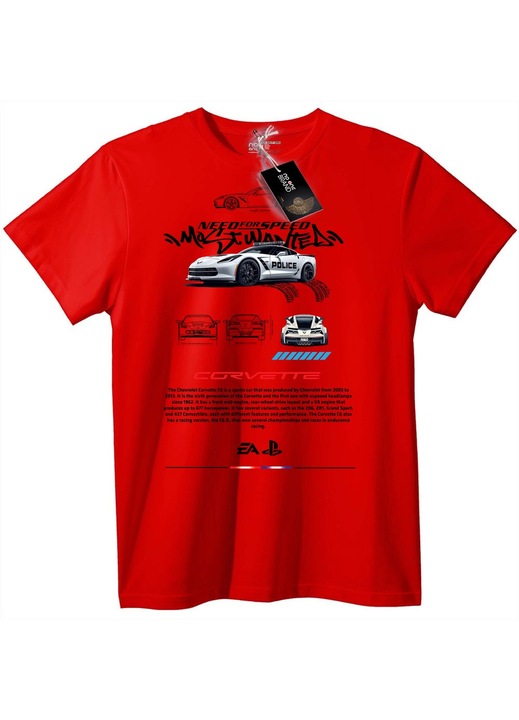 Tricou Need for Speed Corvette, Rosu