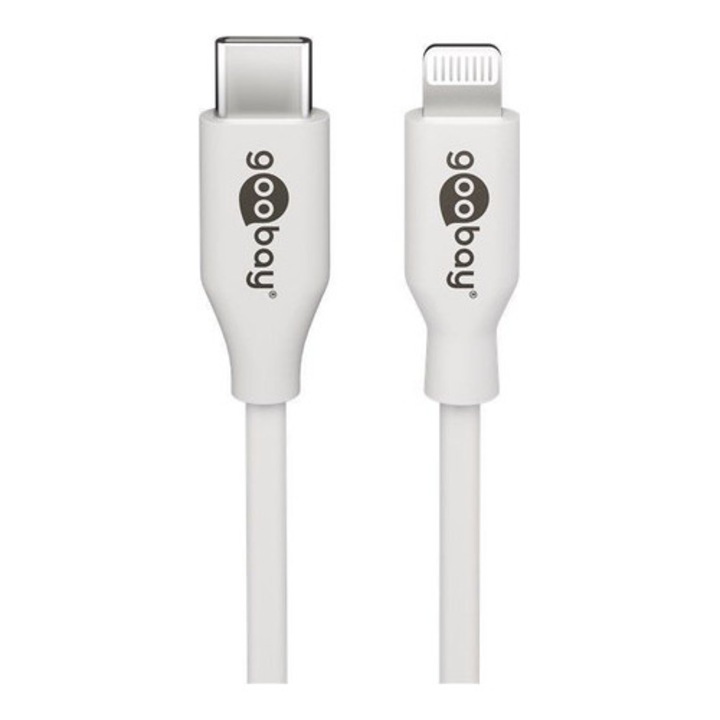 Cablu USB-C - Apple Lightning, 2m, alb, suporta incarcare rapida 87W