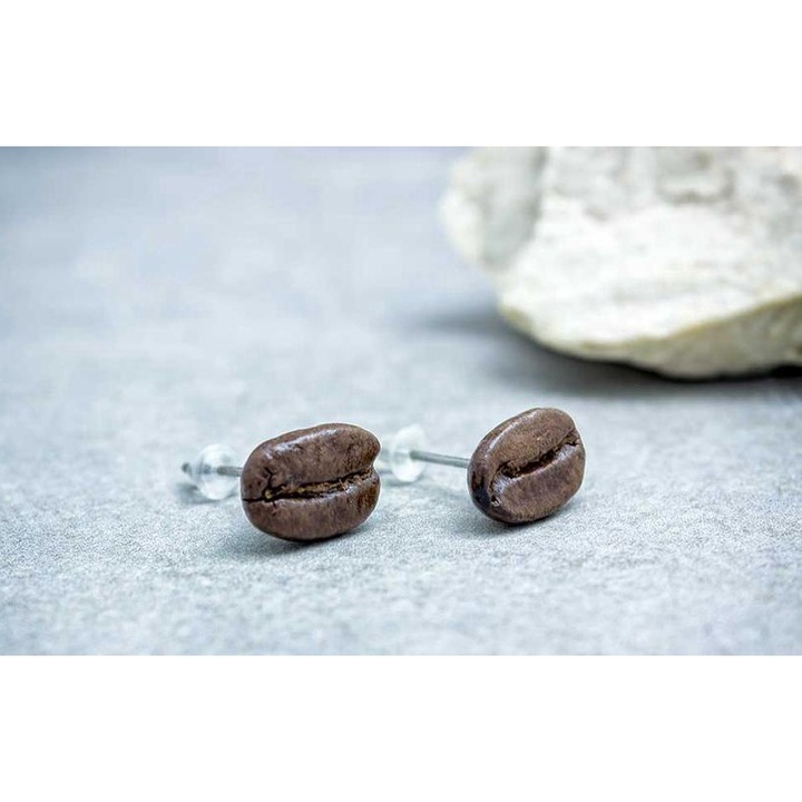 Kávészem beszúrós gyanta fülbevaló