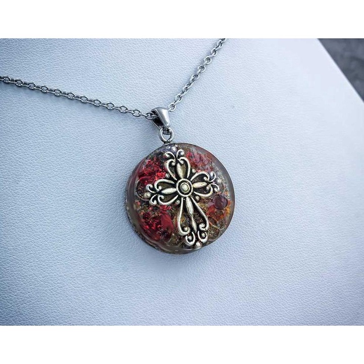 Ima műgyanta orgonit acél nyaklánc