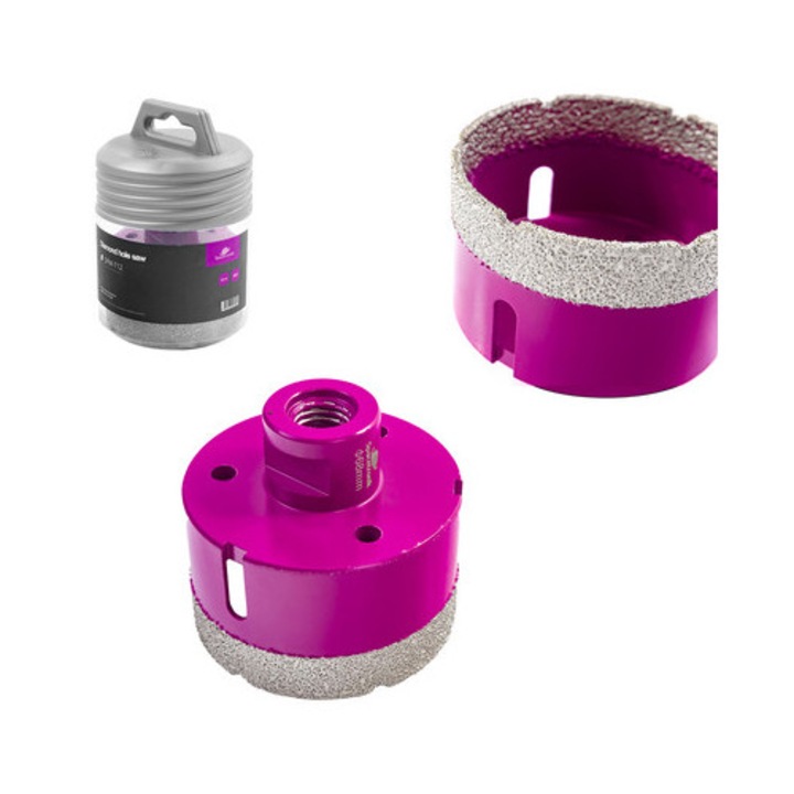 Otwornica diamentowa SPACETRONIK 68mm, pentru gresie, granit, marmur, set fara adaptor