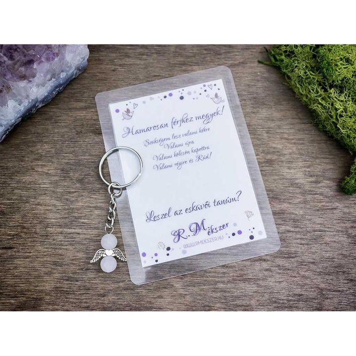 Hamarosan férjhez megyek kulcstartó rózsakvarccal