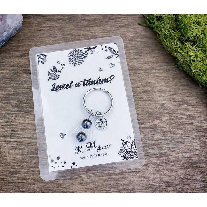 Leszel a tanúm kulcstartó hematittal