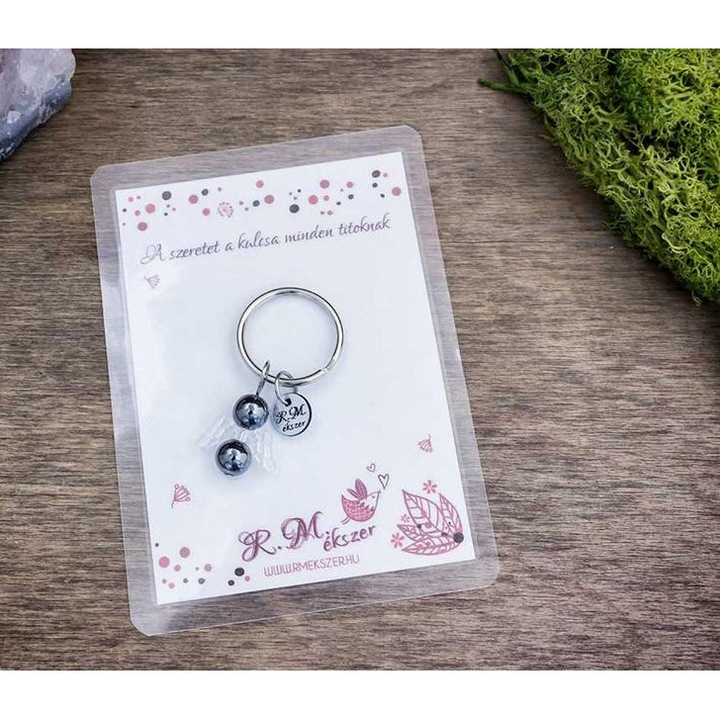 A szeretet kulcstartó hematittal