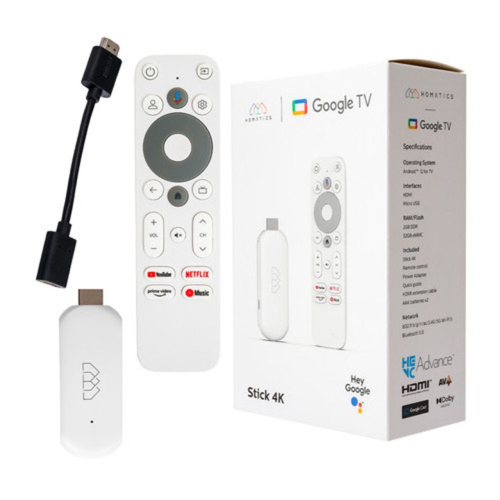 Mediaplayer Homatics Android SMART TV Stick 4K, Google TV