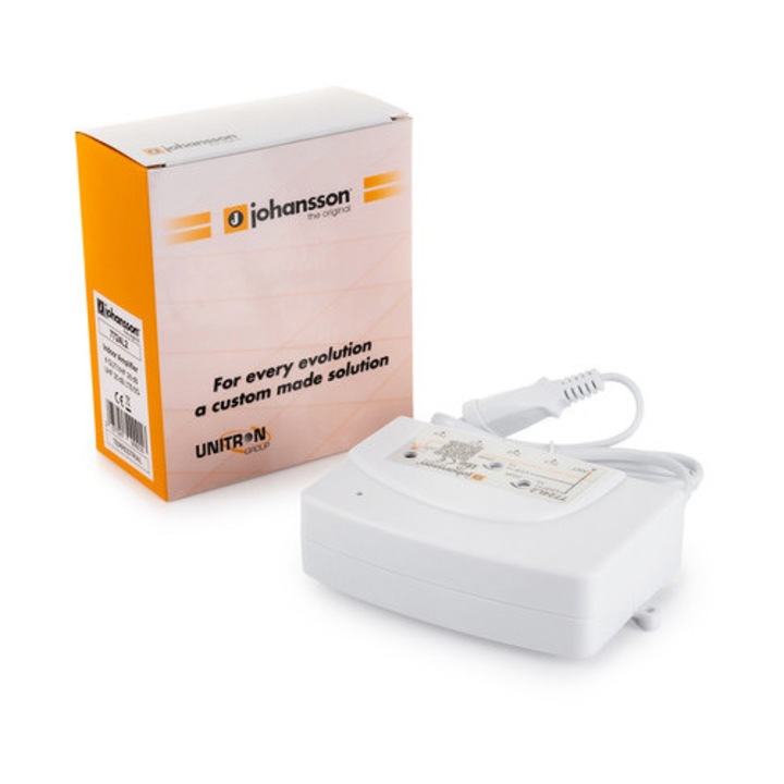 Amplificator semnal DVB-T/T2 Johansson 7724L2, 4 iesiri, filtr LTE/5G, 40-320 MHz x 470-694 MHz