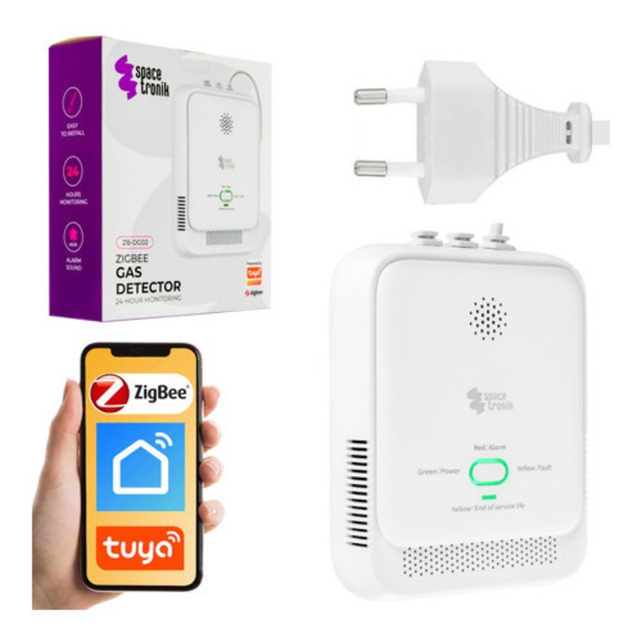 Senzor gaz metan Spacetronik ZB-DG02, ZigBee, Tuya