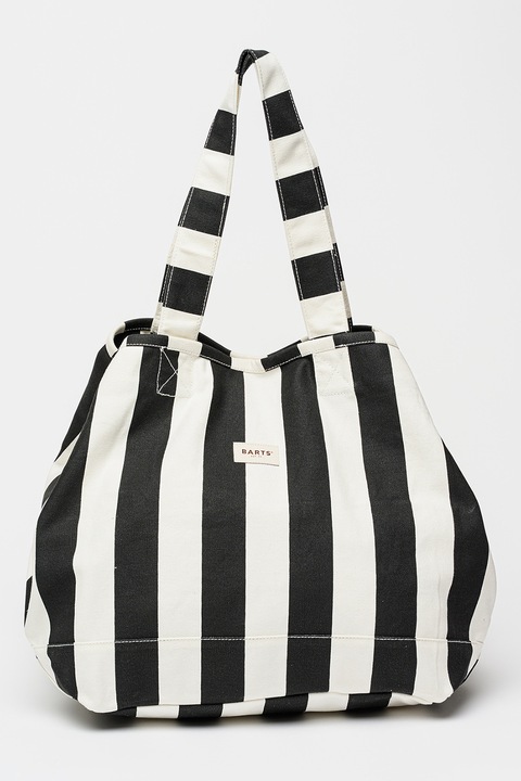 Barts, Geanta shopper cu model Juno, Alb, Negru