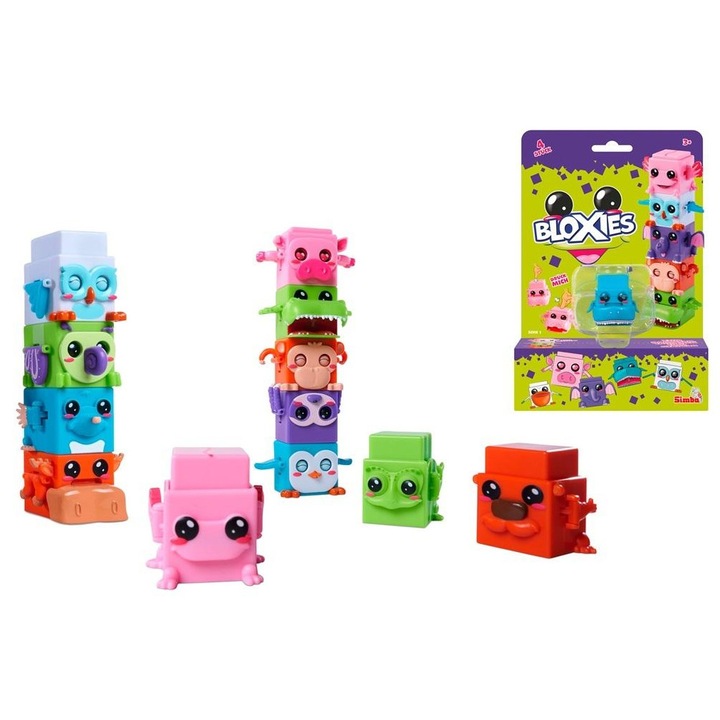 Фигурки Bloxies, Simba, комплект от 4 фигурки, смесени модели, 4,5 см