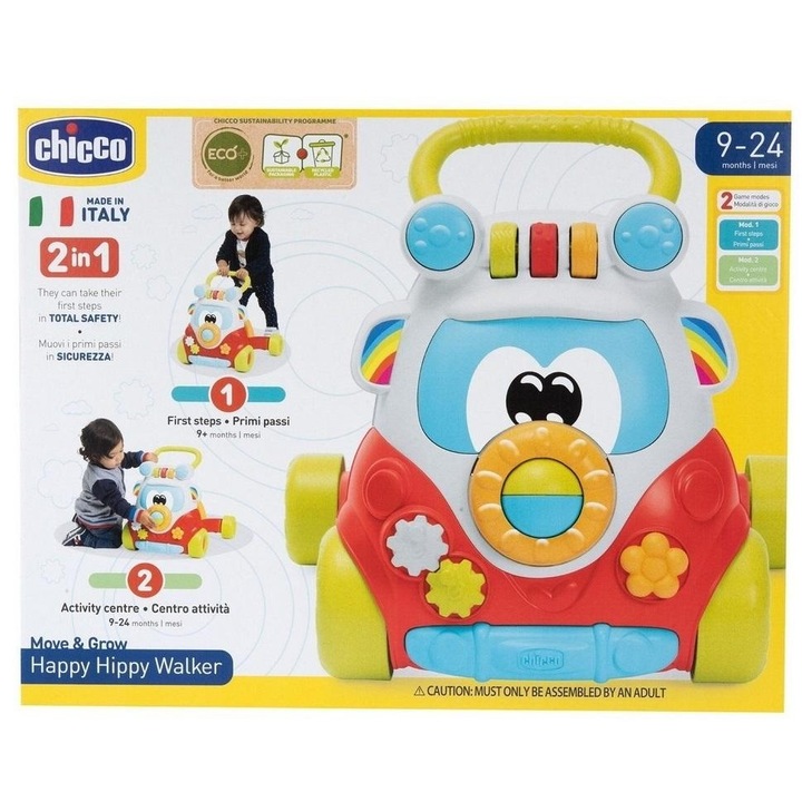 Автобус проходилка, Chicco, 4 колела, център за дейности, 44x35,3x43см