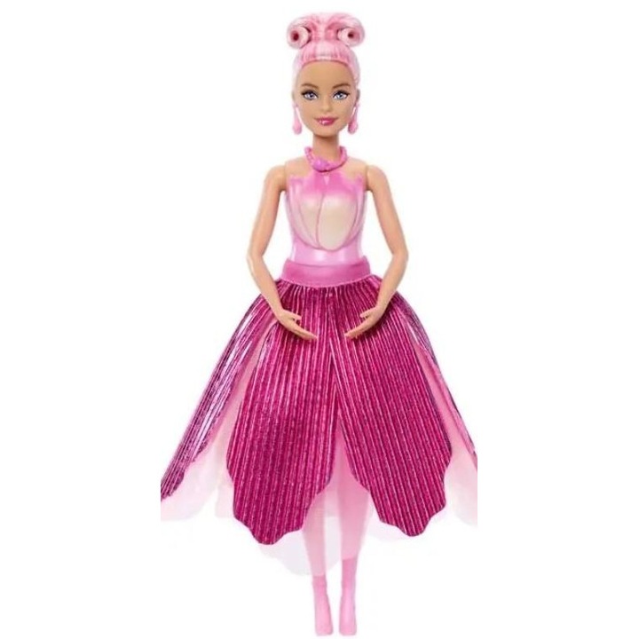 Papusa Barbie Flower Reveal, roz, set surpriza