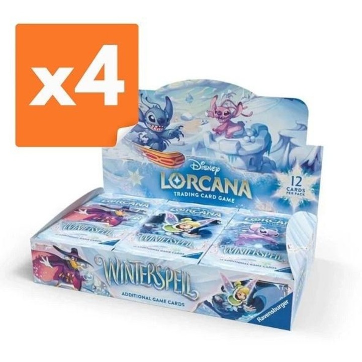 Set Jocuri de societate, Ravensburger, Disney Lorcana, 4x24 boostere, multicolor