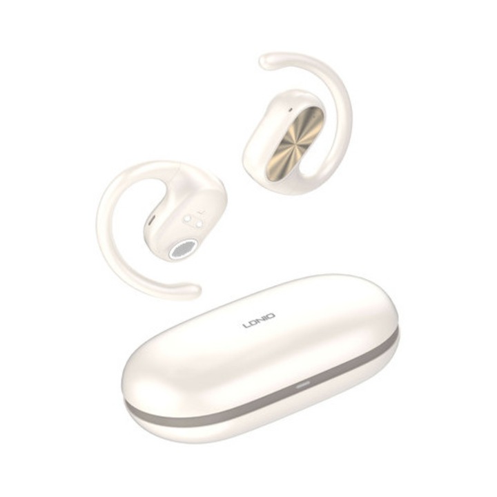 Ldnio OWS T07 vezeték nélküli fülhallgató, Bluetooth 5.3, zajcsökkentés, fehér