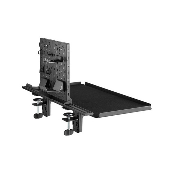 Suport birou Spacetronik, 610x443x395mm, pentru laptop, telefon, accesorii, maxim 20kg, negru