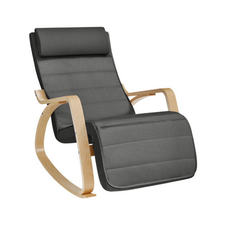 Люлеещ се стол Spacetronik SPC-RIVA-01, черен, 150 кг, 84x55x121,5 см