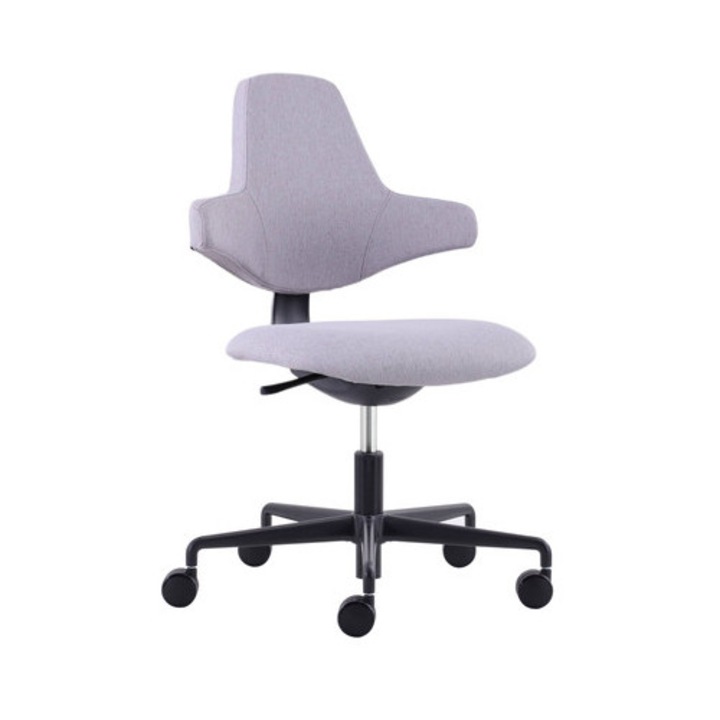 Scaun birou Spacetronik Matar, tapiserie gri deschis, inaltime reglabila, fara brate, 41,5-52,8cm