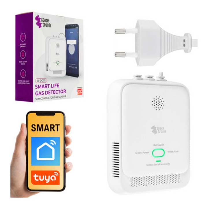 Cenzor gaz CH4 Spacetronik SL-DG02, Wi-Fi, alarm