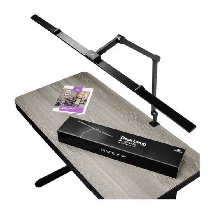 Spacetronik Glow D3 LED asztali lámpa, 120cm, fekete, 6 csuklós, 2400lm