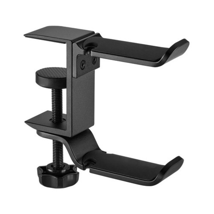Стойка за слушалки под маса SPACETRONIK SPB-023B, черна
