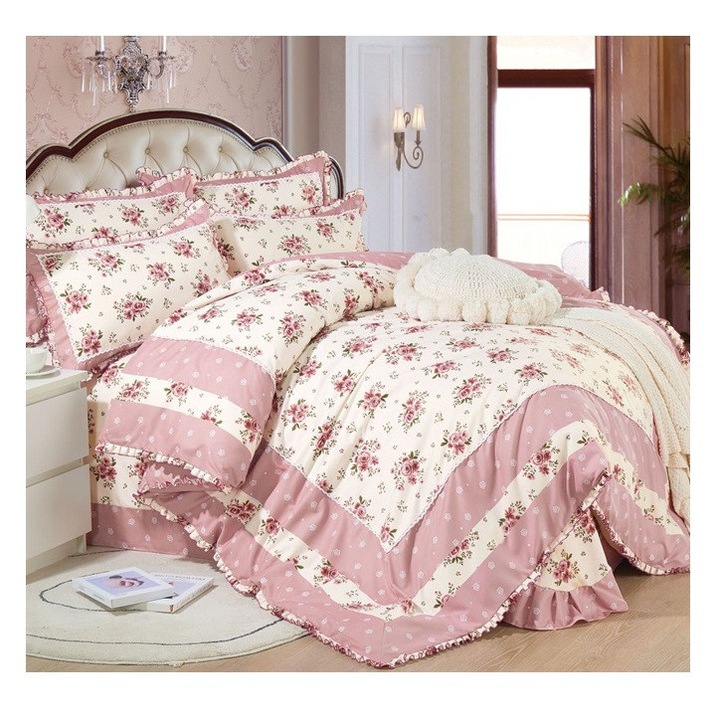 Set complet lenjerie finet 4 piese cu volanase – Confort sporit si design modern VL31