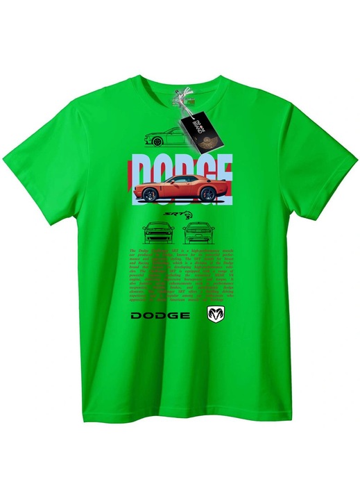 Tricou Dodge Challenger SRT, Verde deschis, 5XL